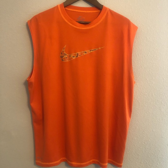 Nike Other - Nike Orange Sleeveless Shirt Dri-fit